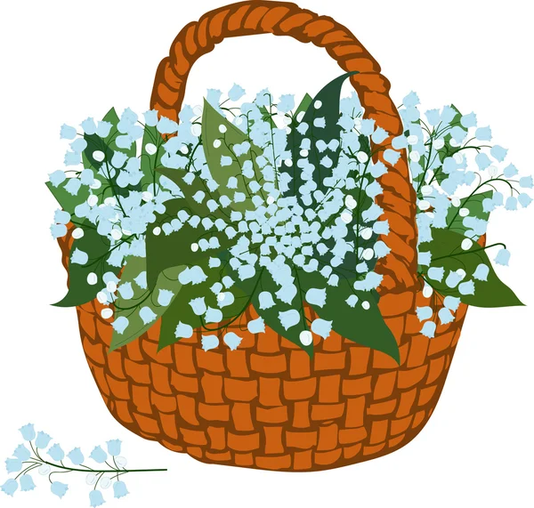 Panier de lis à fleurs avec fond transparent — Image vectorielle