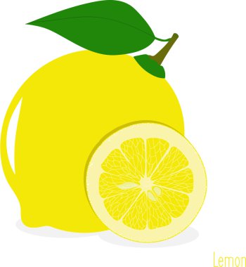 Limon dilimleri, şeffaf bir arka plan üzerinde vektör çizimler topluluğu
