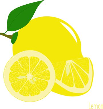 Limon dilimleri, şeffaf bir arka plan üzerinde vektör çizimler topluluğu