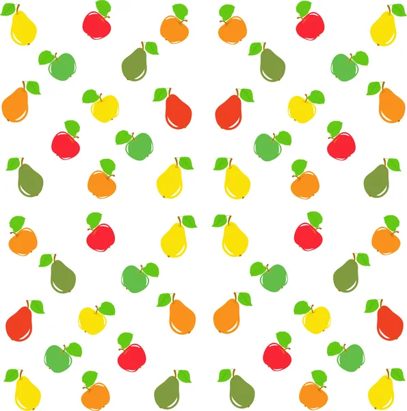 Pear and apple seamless pattern. Vector illustration. — Stock Vector