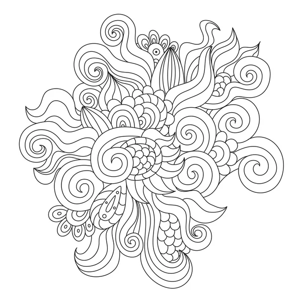 手描きの黒と白の zentangle 要素 — ストックベクタ