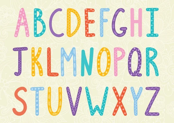 Grappige lange letters alfabet — Stockvector