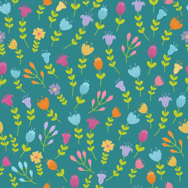 Mignon motif floral sans couture — Image vectorielle