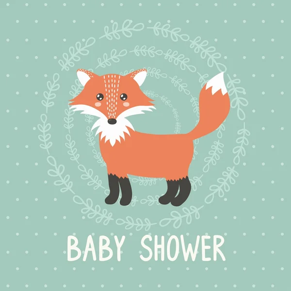 Baby prysznic karty z ładny Lis — Wektor stockowy