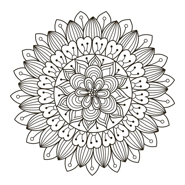 Gyönyörű Deco virágmintával Mandala. Vektor dísz minta kerek — Stock Vector