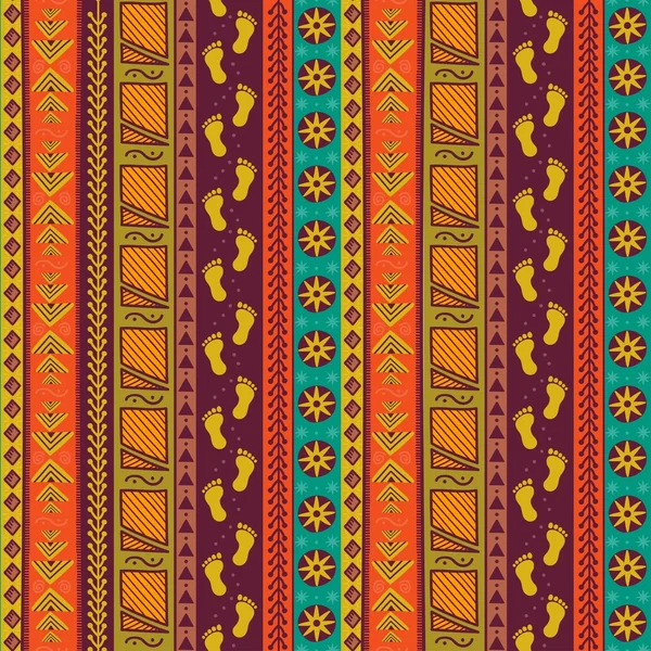 Patrón étnico tribal sin costuras. Textura popular dibujada a mano — Vector de stock