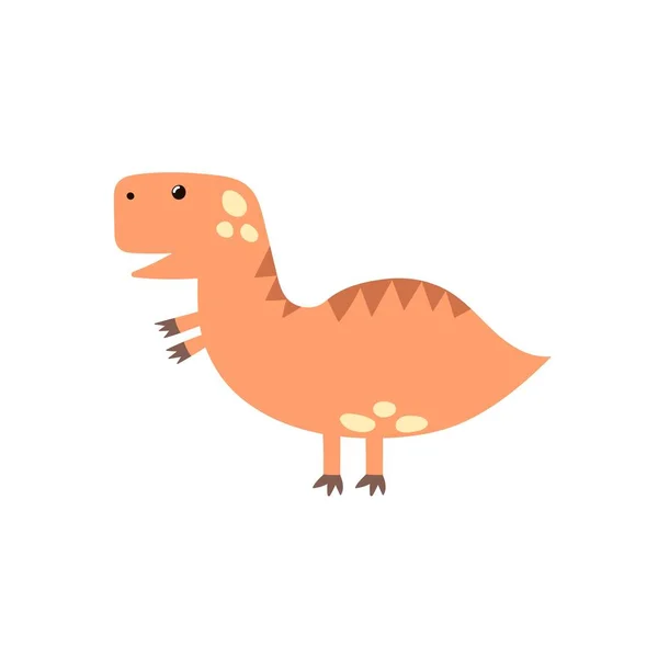Tyrannosaurus rex yang lucu dalam elemen kartun yang terisolasi. Dinosaurus yang lucu. - Stok Vektor