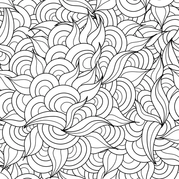 手描き抽象黒と白シームレス パターン — ストックベクタ