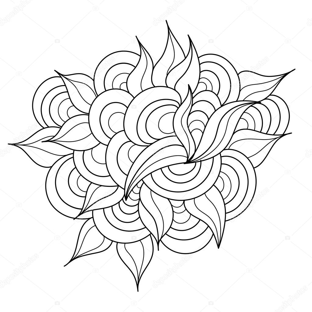 Hand drawn zentangle element