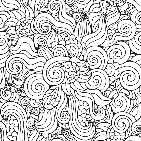 黒と白の波状のシームレス パターン — ストックベクタ