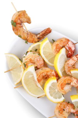 Karides Scampi Skeweres sosu ile