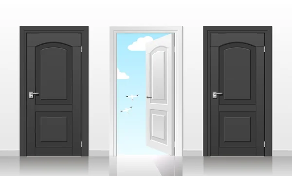 Dveře v interiéru — Stockový vektor