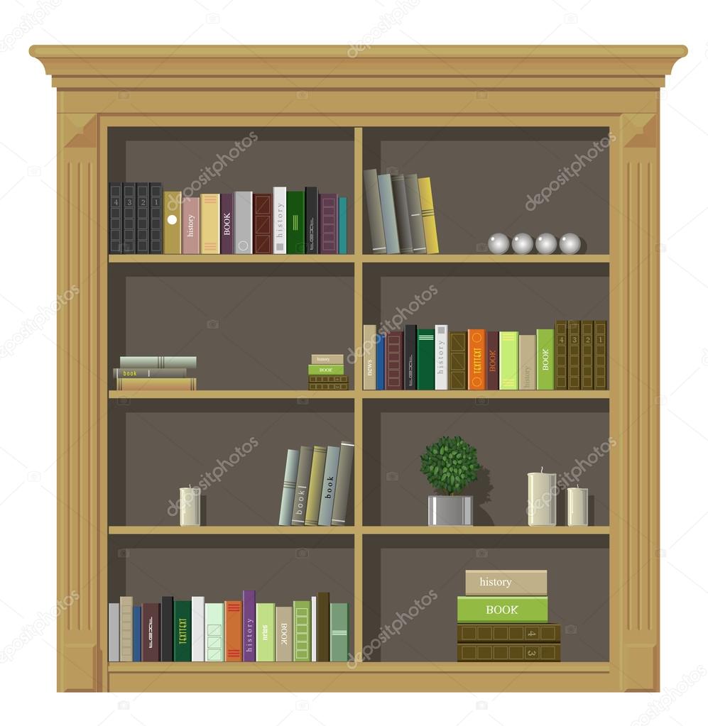 Book wooden cabinet