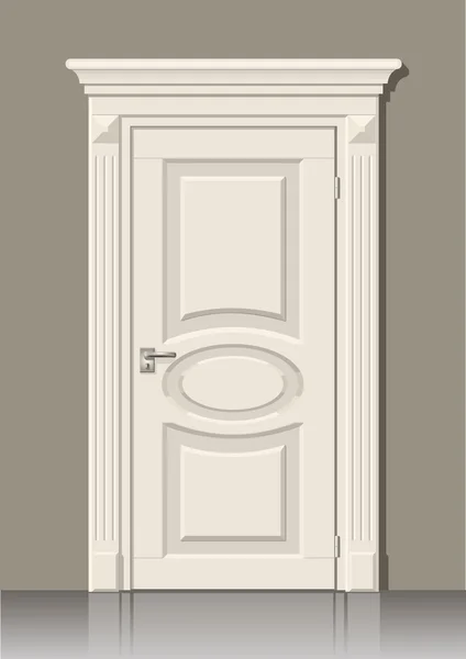 White door in the wall — Stock Vector