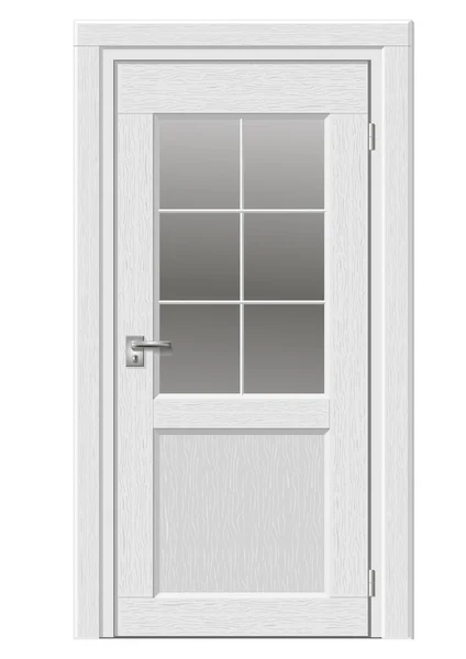 Белая дверь в стене — стоковый вектор