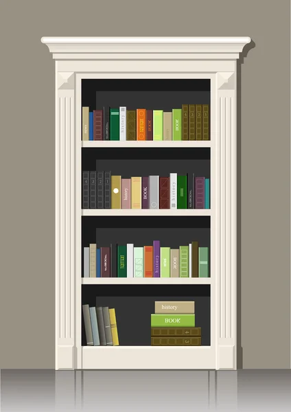 Book wooden cabinet — Stock Vector