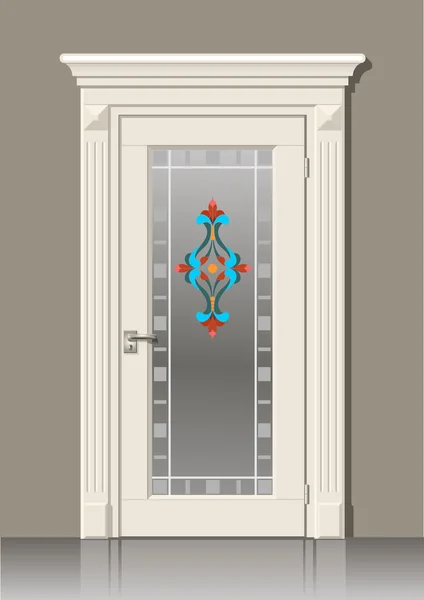 Білі двері в стіні — стоковий вектор