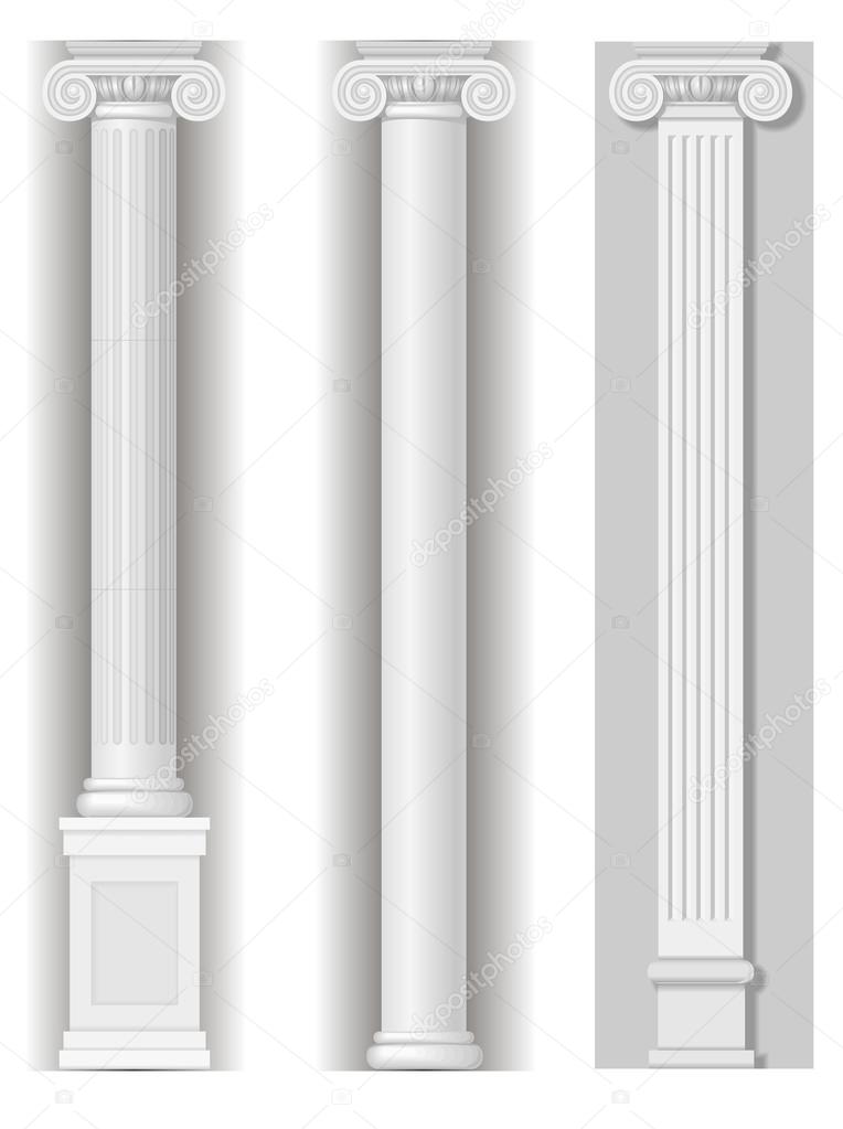 Classic antique white columns