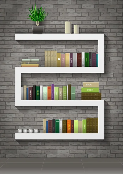 Shelf with books — Stock Vector
