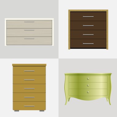 Four different chest clipart