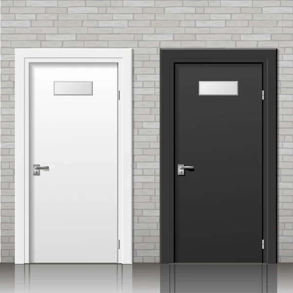 Zwarte en witte deur — Stockvector