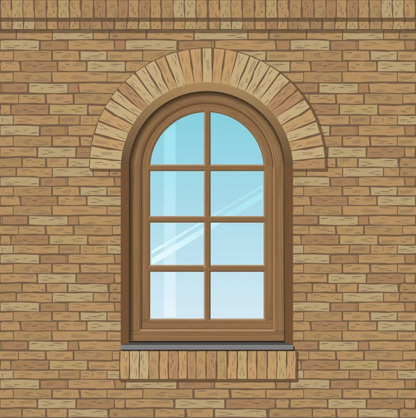 Gewölbtes altes Fenster — Stockvektor