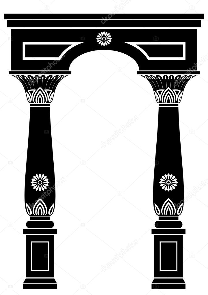 Arch in ancient Egyptian style