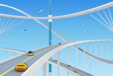 Arka plan ile yollar ve köprüler
