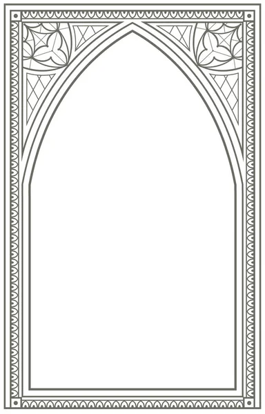 Vintage gothic background with arch outline drawing — Stock Vector