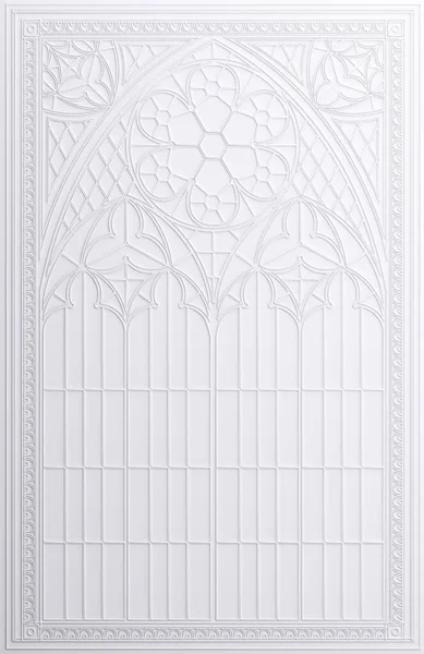 Classic wall of white arch gothic panels — Stock Photo, Image