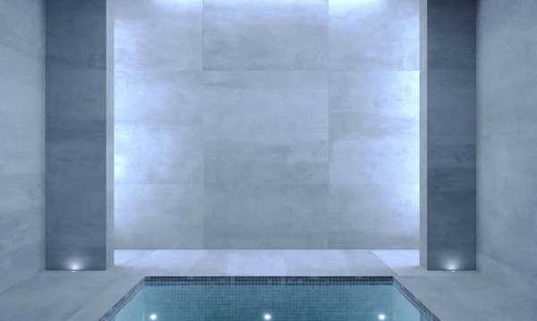 Interno di una moderna piscina in cemento grigio — Foto Stock