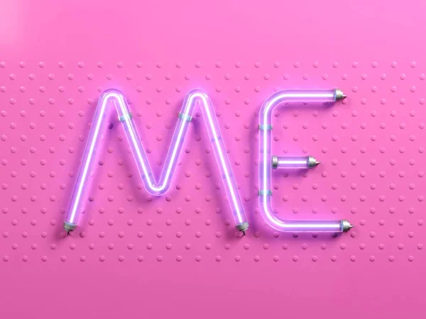 Baner pop sztuka słowo mi różowy neon — Zdjęcie stockowe