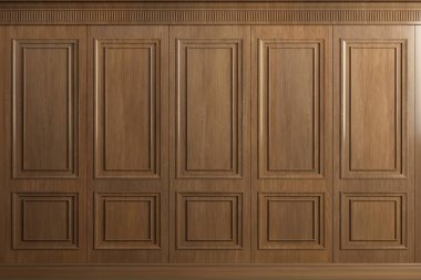 Klasik meşe ağacından yapılmış duvar panelleri.