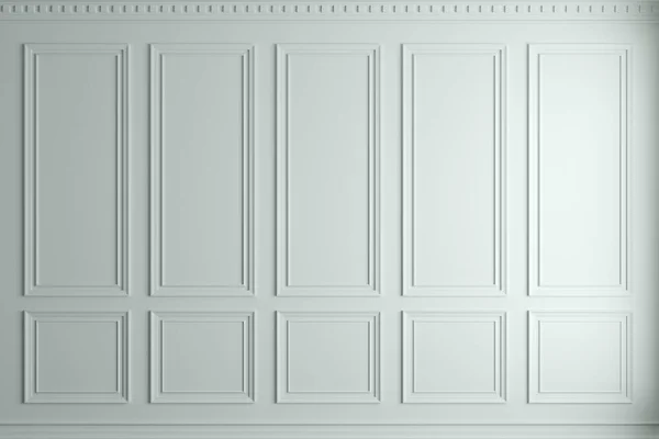 Classic wall of white wood panels. Design and technology — Stock Photo, Image