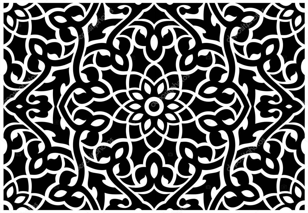 Classical floral ornament in oriental indian style