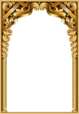 Rococo Barok 'un klasik altın çerçevesi