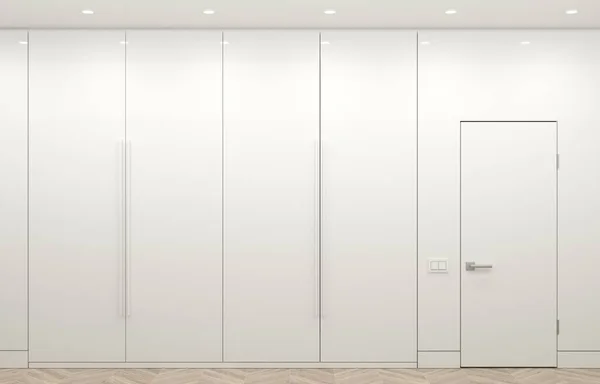 Armario blanco moderno y muebles de puertas minimalistas — Foto de Stock