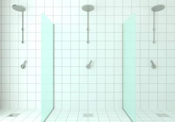 Quarto de banho de vidro branco brilhante moderno — Fotografia de Stock