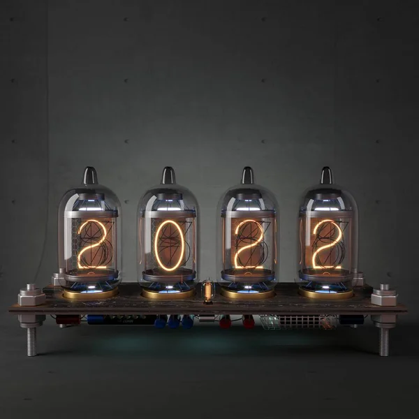 Tube processor calendar and date 2022 new year — Stock Photo, Image