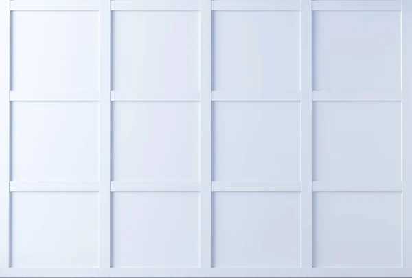 Mur classique de panneaux de bois blanc. Conception et technologie — Photo