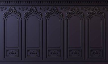 Üç boyutlu illüstrasyon. Ekstra büyük arka plan ahşap kemer kabin duvarı