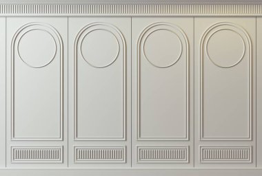 Üç boyutlu illüstrasyon. Ekstra büyük arka plan ahşap kemer kabin duvarı