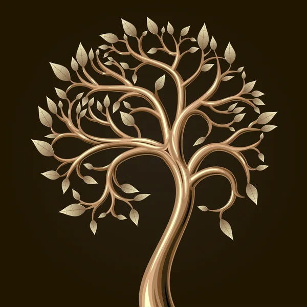 Follaje dorado del árbol — Vector de stock