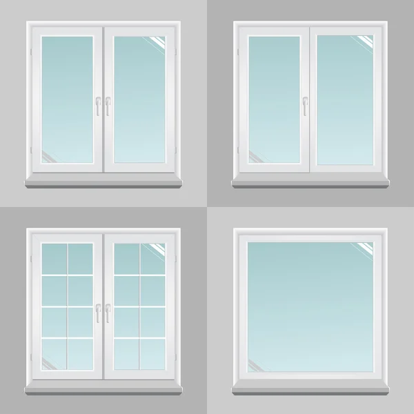 Four pvc windows — Stock Vector