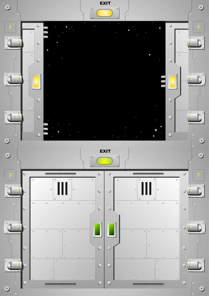 Porta de aço deslizante 3 — Vetor de Stock