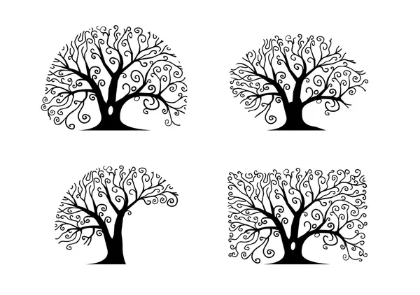 Silhouettes of trees — Stock Vector