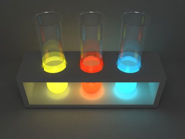 Üç laboratuvar tüpleri standı