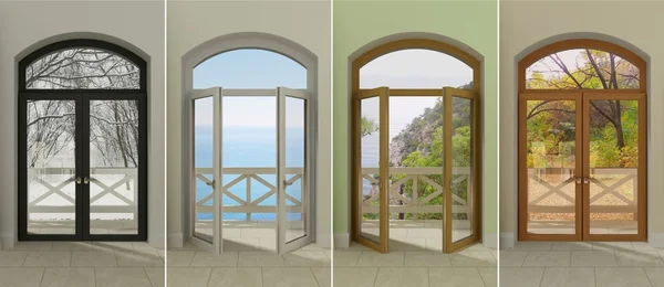 Windows at different times .