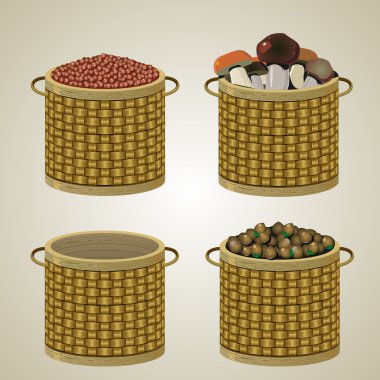Set of four baskets.