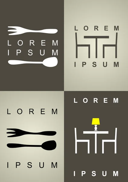 Reihe von Symbolen für das Restaurant. — Stockvektor